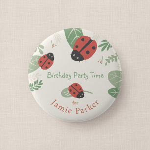 Nyckelknapp för Ladybird Meadow Kid's Party-gäst Knapp