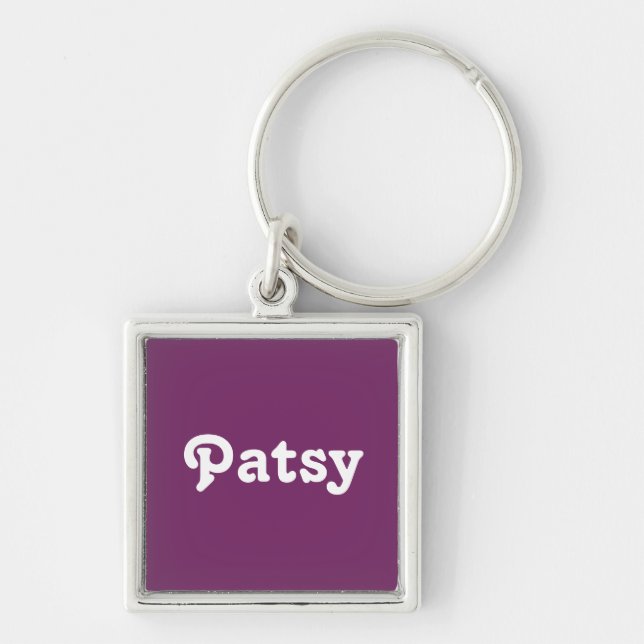 Nyckelknippe Patsy Fyrkantig Silverfärgad Nyckelring (Framsidan)