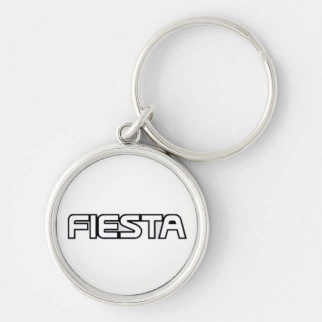 Nyckelmärkre för Fiesta Mk3 Rund Silverfärgad Nyckelring (Framsidan)