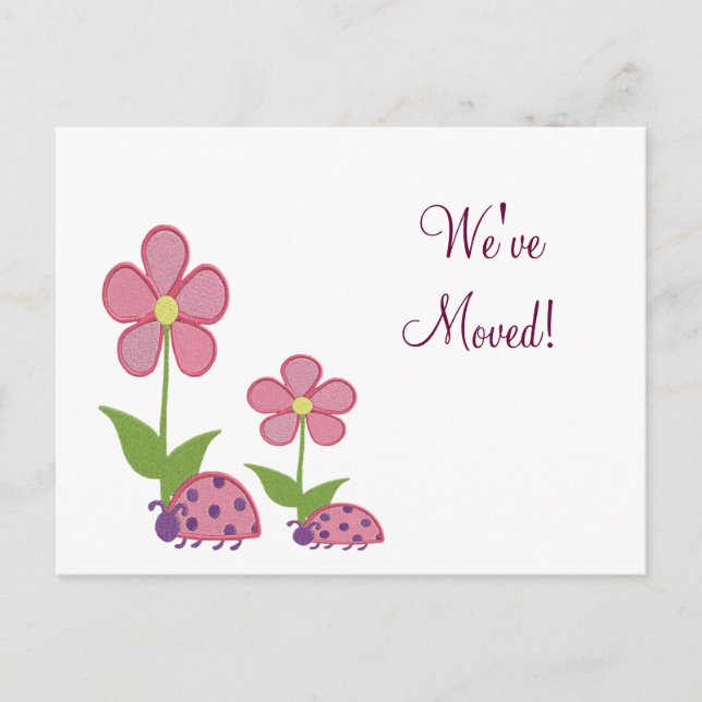 Nyckelpiga adressändringskort meddelande vykort (Framsida)