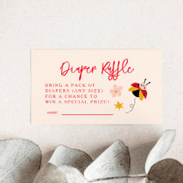Nyckelpiga Blommig Blöjtombola Biljett Tilläggskort