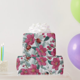 Nyckelpiga Blommönster Presentpapper