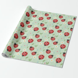 Nyckelpiga Blommönster Presentpapper