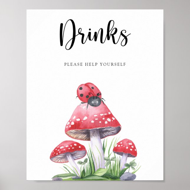 Nyckelpiga - Drycker hjälp dig själv Poster (Framsidan)