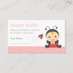 Nyckelpiga Flicka Baby Shower Blöjbrickstickets Tilläggskort