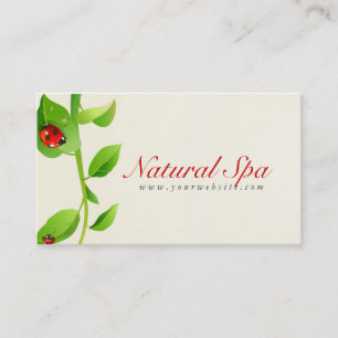 Nyckelpiga Grönt Blad Natural Spa Visitkort