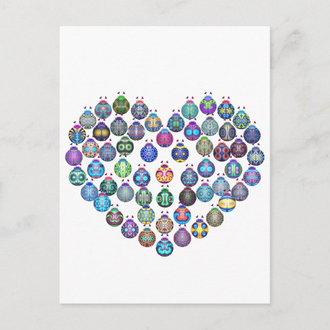 Nyckelpiga Heart Vykort (Framsida)