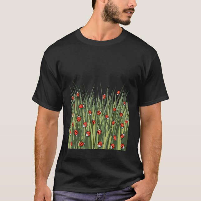 Nyckelpiga Ladybird Mönster T Shirt (Framsida)