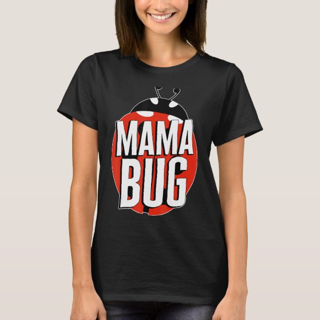 Nyckelpiga Mamma Red Ladybug Mors dag Cute T Shirt (Framsida)