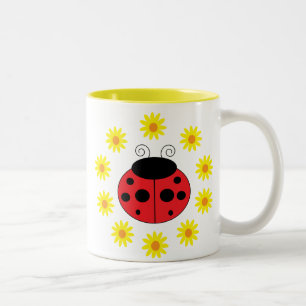 Nyckelpiga- och daisymugg Två-Tonad mugg