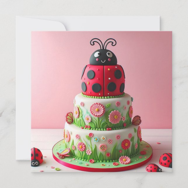NYCKELPIGA OCH FLÖDEN BARNS FÖDELSEDAG CAKE KORT (Framsida)