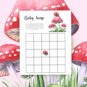 Nyckelpiga och svamp - Baby shower bingo spel