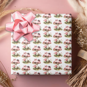 Nyckelpiga och svamp baby shower presentpapper