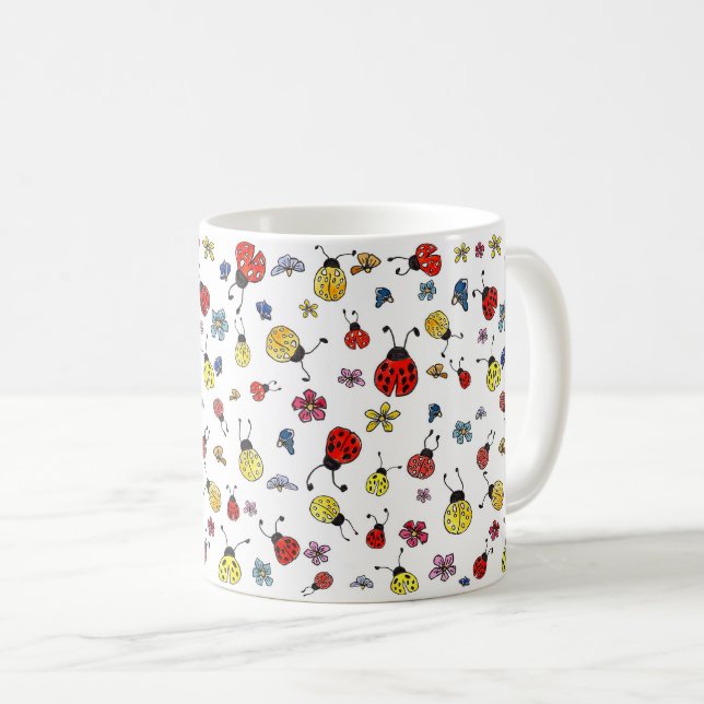 Nyckelpiga och vildblomma kaffemugg (Framsida höger)