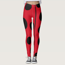 Nyckelpiga Red and Black Design Leggings