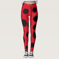 Nyckelpiga Röd och Svarta Fläckar Leggings