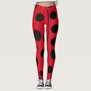 Nyckelpiga Röd och Svarta Fläckar Leggings