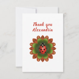 Nyckelpiga Röd Vit och Grön Tack Kort