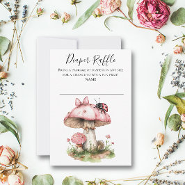 Nyckelpiga Rosa Baby Shower Blöja Lotteri Inbjudningar