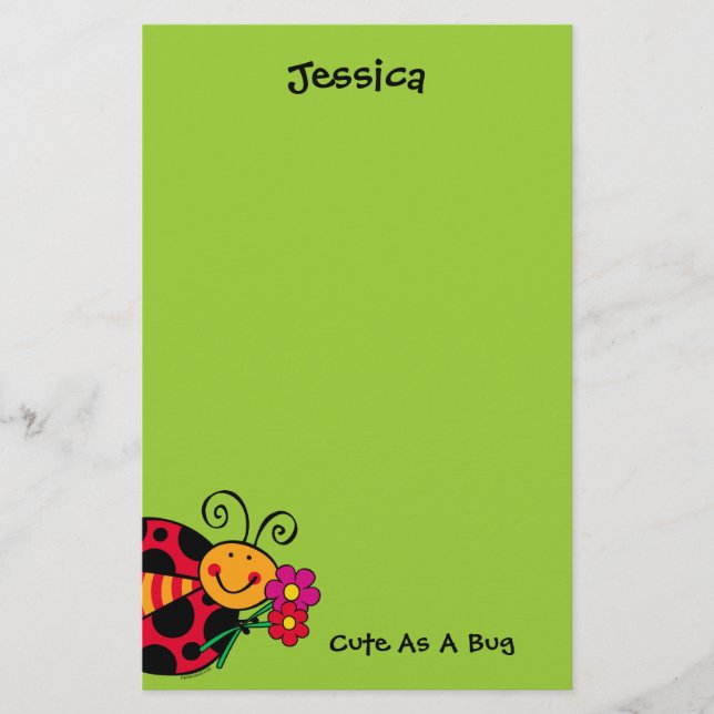 Nyckelpiga som är gullig som en brevpapper (Framsida)