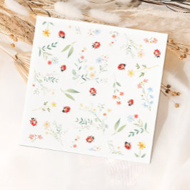 Nyckelpiga sommar trädgård baby shower pappers ser pappersservett