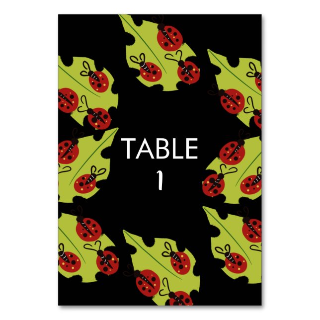 Nyckelpiga Teckning födelsedag Bord kort (Framsidan)