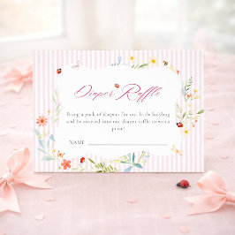 Nyckelpiga Trädgård Blommig Baby Shower Blöja Lott Tilläggskort