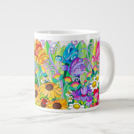 Nyckelpiga Trädgård Fjärilar Jumbo Mugg