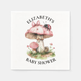 Nyckelpiga Vattenfärg Baby Shower  Pappersservett