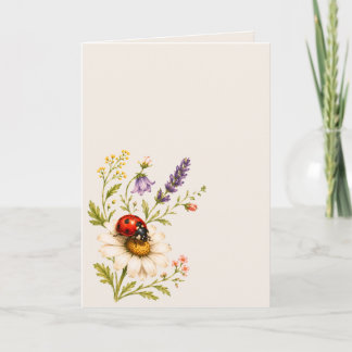 Nyckelpiga Vildblomma Kort