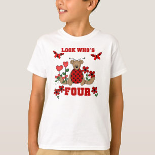 Nyckelpigabjörn4e födelsedagen tee shirt