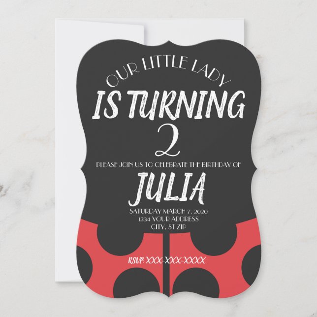 Nyckelpigainbjudningar Inbjudningar (Framsida)