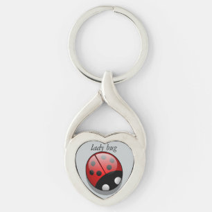 nyckelpigakeychain twisted heart silverfärgad nyckelring