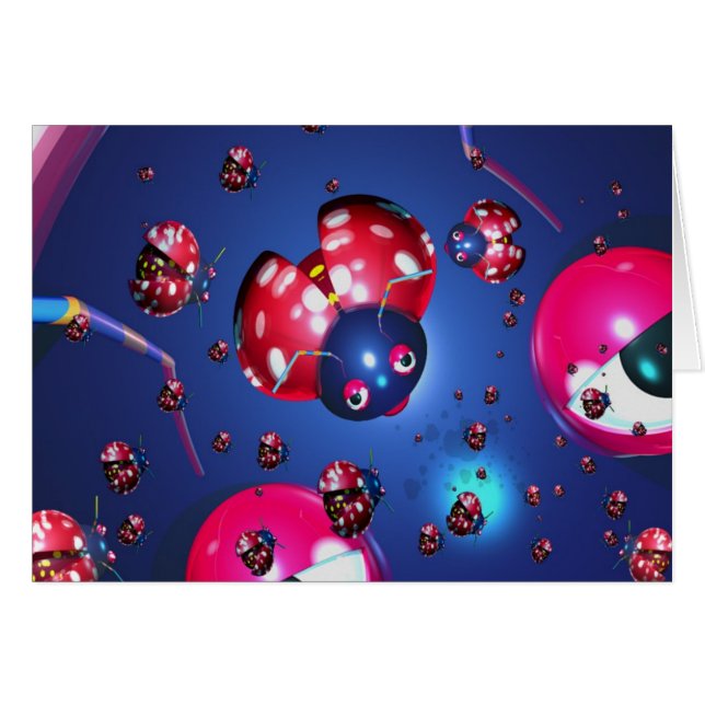 Nyckelpigakort Hälsningskort (Framsidan Horizontal)