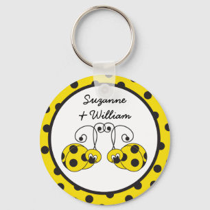 Nyckelpigan kopplar ihop gula Keychain Nyckelring