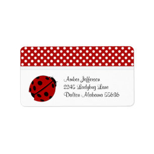 Nyckelpigan och Polka-pricker adressetiketter