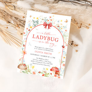 Nyckelpigan Trädgårdsbarn Baby Shower Inbjudningar