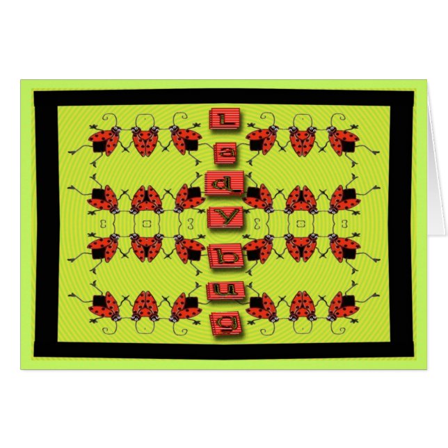 nyckelpigaparad hälsningskort (Framsidan Horizontal)