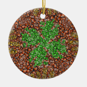 NyckelpigaShamrockprydnad Julgransprydnad Keramik