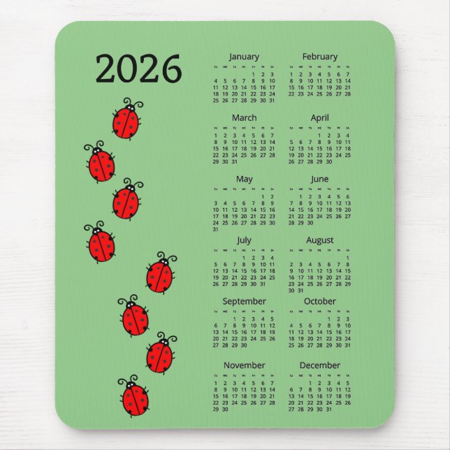 Nyckelpigor 2026 Kalender Musmatta (Framsidan)