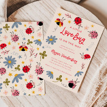 Nyckelpigor Babyshower Inbjudan | Insekts Inbjudan