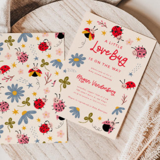 Nyckelpigor Babyshower Inbjudan | Insekts Inbjudan