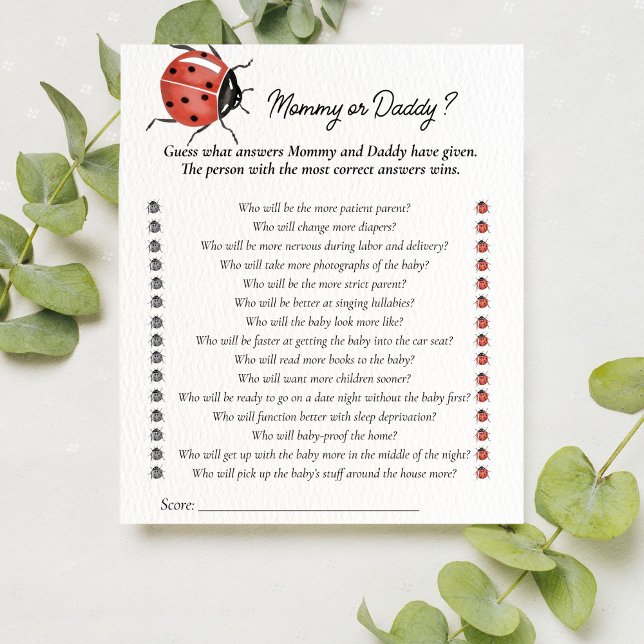 Nyckelpigor Bebis Shower Gissa vem som är Mamma el (Skapare uppladdad)