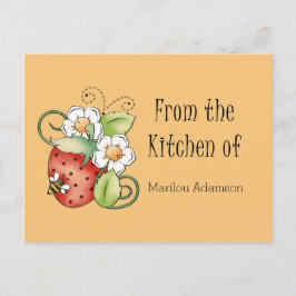 Nyckelpigor för jordgubbar vykort