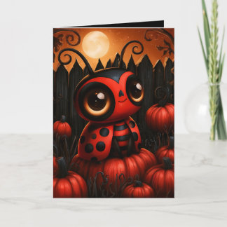 Nyckelpigor Halloween-illustration Kort