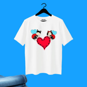 Nyckelpigor med hjärta t shirt