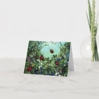 Nyckelpigor på lek noterar kortet