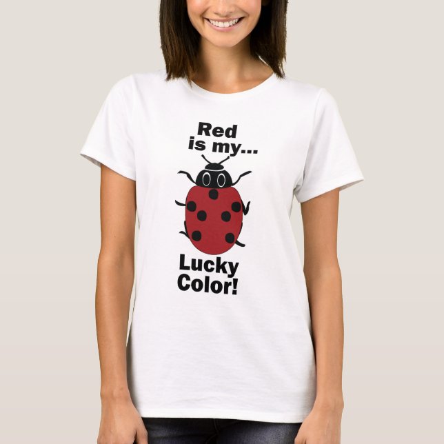 Nyckelpigor Röd Är Min Lyckofärg Rolig Insekt T Shirt (Framsida)