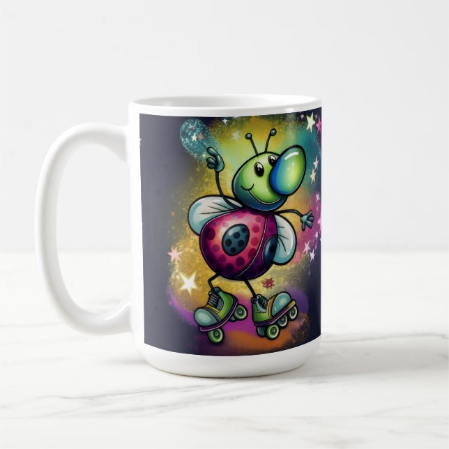Nyckelpigoroller Disco-mugg Kaffemugg (Vänster)