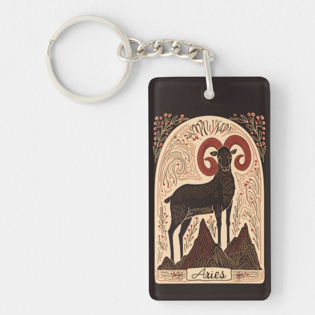 Nyckelring Aries Celestial Zodiac Art (Framsidan)